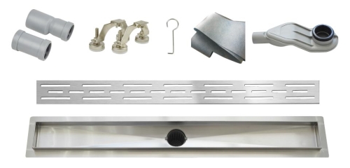 Wellis Linear W-Drain prémium rozsdamentes acél zuhanyfolyóka szett, 800 mm WE00088