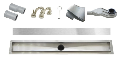 Wellis Flat W-Drain prémium rozsdamentes acél zuhanyfolyóka szett, 700 mm WE00082