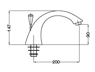Bugnatese kádbeömlő váltóval, szálcsiszolt króm 19303CSCR