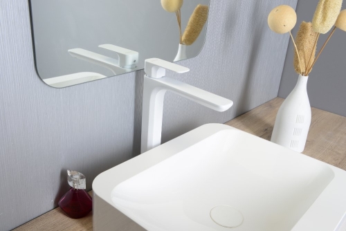 Sapho SPY magasított mosdócsaptelep, matt fehér PY07/14