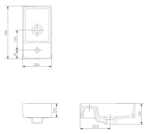 Cersanit Crea 40x22 kézmosó K114-004