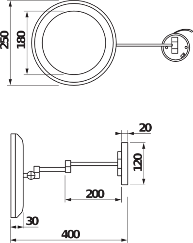 Jika Generic kozmetikai tükör led világítással H3863D10040001