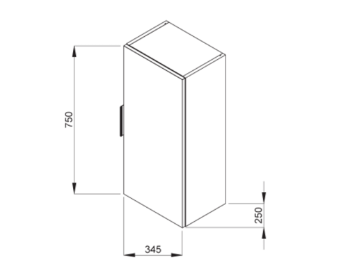 Jika Cube középmagas fürdőszoba szekrény, sötét tölgy H4537111763021