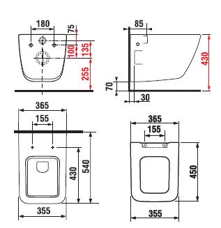 Jika Pure mélyöblítésű fali wc Jika Perla felülettel H8204231000001 (8.2042.3.100.000.1)