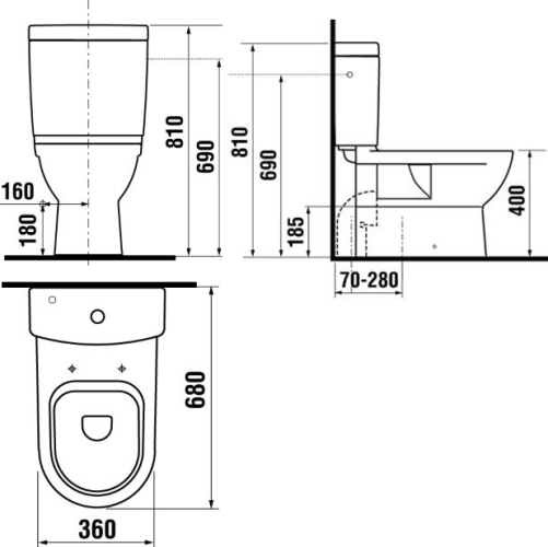 Jika Mio Álló kombi-WC csésze, mélyöblítésű, VARIO lefolyós Jika Perla felülettel H8237161000001 (8.2371.6.100.000.1)