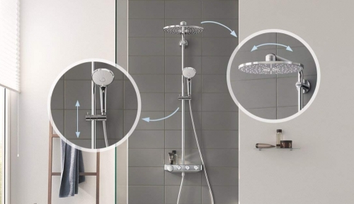 GROHE Euphoria SmartControl 310 termosztátos zuhanyrendszer, króm színű csaptelep felső 26507000