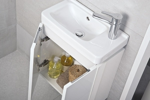 Jika Cubito Pure alsószekrény a 45 cm-es aszimmetrikus kézmosóhoz, sötét fenyő H40J4202004611