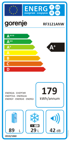 Gorenje RF3121ANW Felülfagyasztós hűtőszekrény