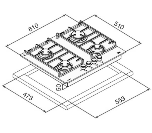 Teka CGW Lux 60 4G AI AL CI fekete gázfőzőlap 40216109