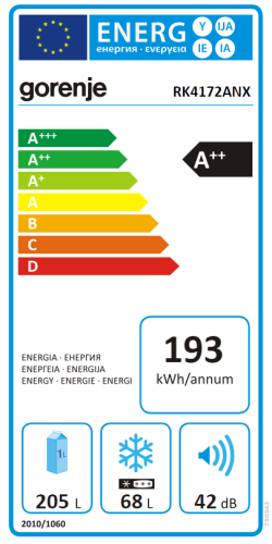 Gorenje RK4172ANX Alulfagyasztós hűtőszekrény