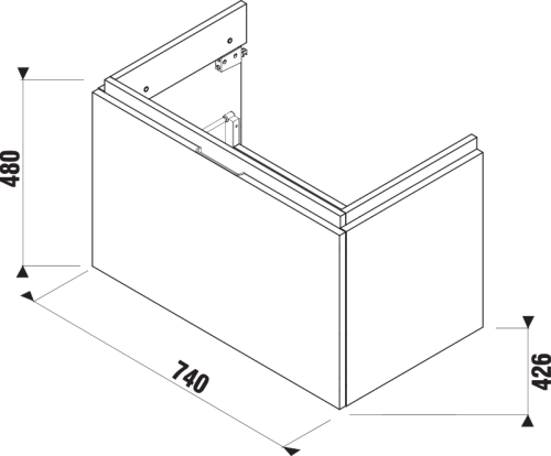 Jika Cubito Pure alsószekrény 75 cm-es mosdóhoz, sötét fenyő H40J4253014611