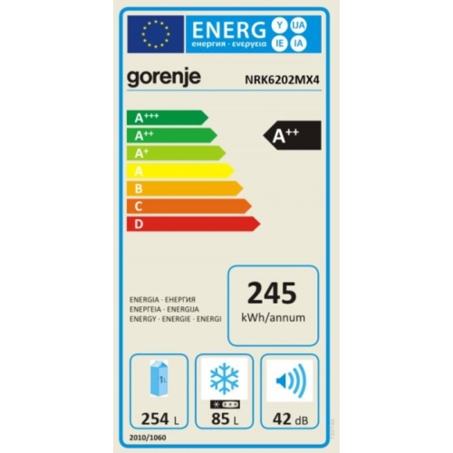 Gorenje NRK6202MX4 Alulfagyasztós hűtőszekrény