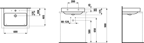 Laufen Pro S 60x46,5 cm mosdó, csiszolt alj LCC felülettel H8169634001041