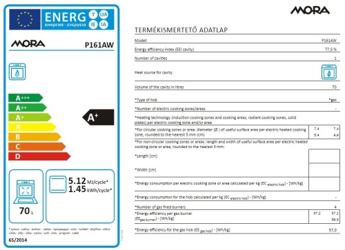 Gorenje Mora P161AW Gáztűzhely (729789)