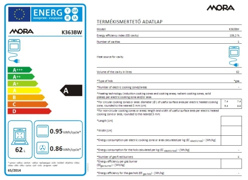 Gorenje Mora K363BW Kombinált tűzhely (466053)