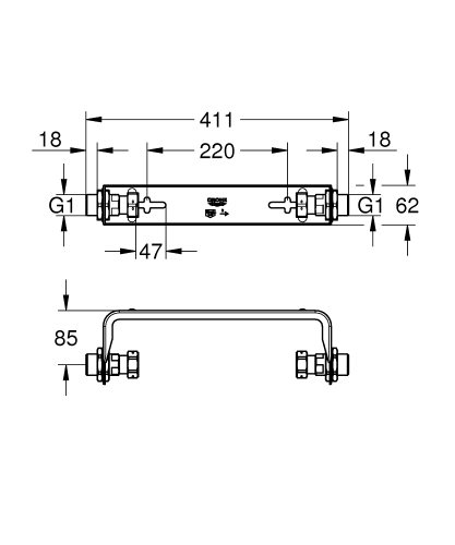 Grohe Sense Guard fali tartó szett 22501000