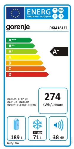 Gorenje RKI4181E1 Beépíthető alulfagyasztós hűtőszekrény