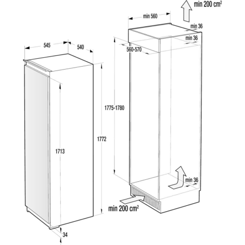 Gorenje RI4181E1 Beépíthető egyajtós hűtőszekrény