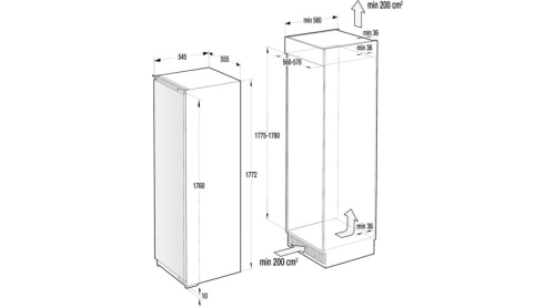 Gorenje RBI5182A1 Beépíthető egyajtós hűtőszekrény (732569)