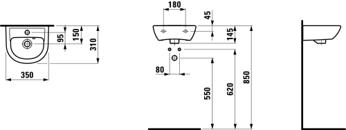 Laufen Pro B 35x31 cm kézmosó LCC felülettel H8159504001041 (8.1595.0.400.104.1)