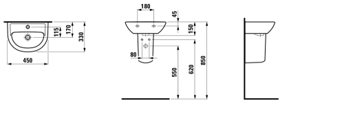 Laufen Pro B 45x33 cm kézmosó LCC felülettel H8159524001041 (8.1595.2.400.104.1)