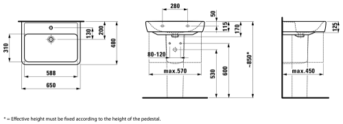 Laufen Pro 65x48 cm mosdó csapteleppel szett H8609540000001