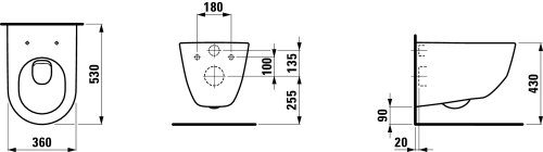 Laufen Pro B fali wc LCC felülettel H8209564000001 (8.2095.6.400.000.1)
