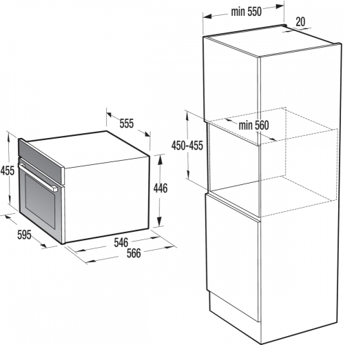 Gorenje BCM547ORAW Beépíthető sütő-mikrohullámú sütő kombináció