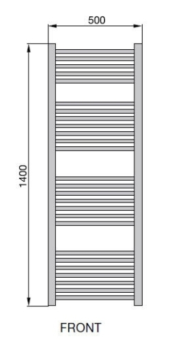 Zehnder Impa 140x50 cm egyenes fürdőszobai radiátor, króm IMP 140-050