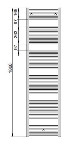 Zehnder Virando 180x60 cm egyenes fürdőszobai radiátor, fehér AB-180-060