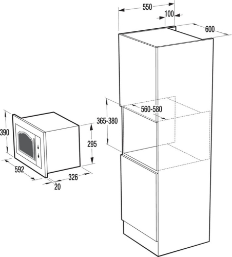 Gorenje BM235CLI Beépíthető mikrohullámú sütő grillel (567143)