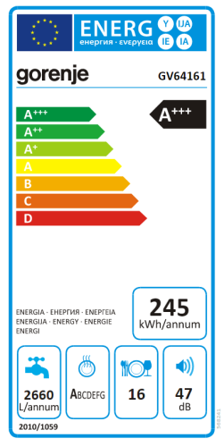 Gorenje GV64161 Beépíthető mosogatógép