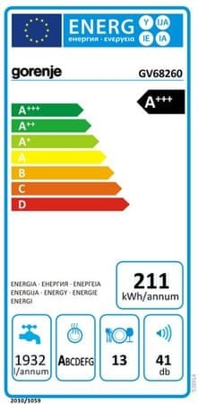 Gorenje GV68260 Beépíthető mosogatógép