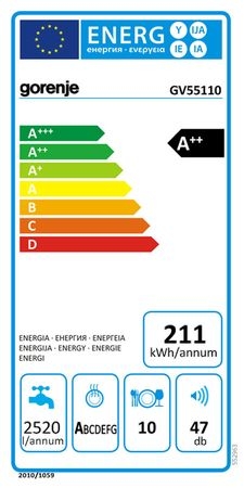 Gorenje GV55110 Beépíthető mosogatógép