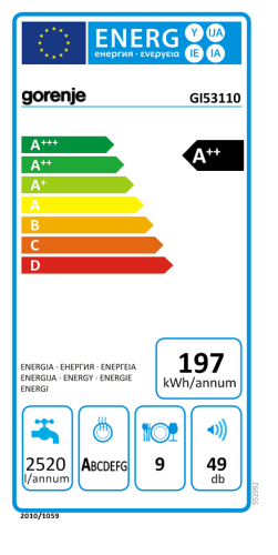 Gorenje GI53110 Beépíthető mosogatógép