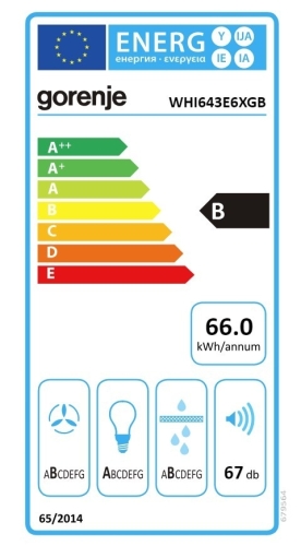 Gorenje WHI643E6XGB Szabadonálló fali dekor páraelszívó