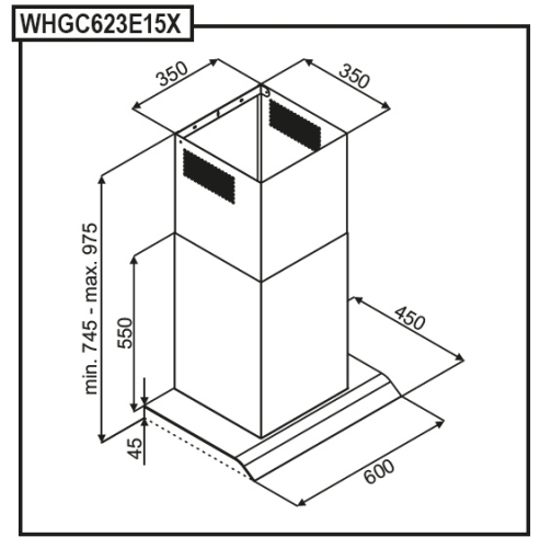 Gorenje WHGC623E15X Szabadonálló fali dekor páraelszívó