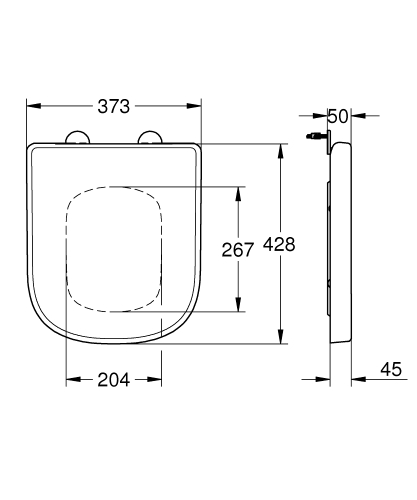 Grohe Euro Ceramic Compact lassú záródású wc ülőke 39458000