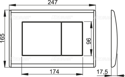 Alcaplast M277 nyomólap, antracit