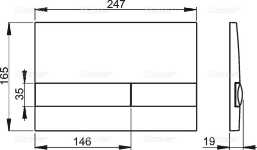 Alcaplast M1738 nyomólap, fekete