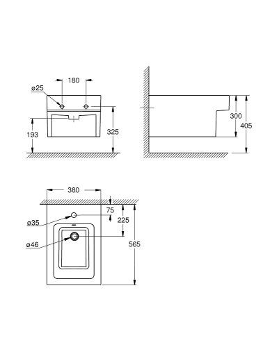 Grohe Cube Ceramic fali bide PureGuard felülettel 3948600H