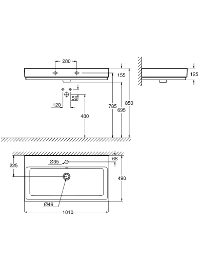 Grohe Cube Ceramic 100x49 mosdó PureGuard felülettel 3938600H