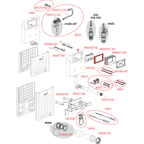 ALCA (Alcaplast) AM100/850 falsík alatti wc tartály befalazáshoz