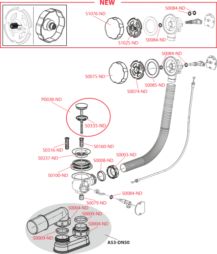 Alcaplast A55K 80 automata kádszifon, króm (hossz 800mm)