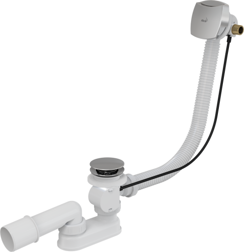 Alcaplast A564CRM1 120 automata kádszifon túlfolyónál feltöltős, króm (hossz 1200mm)