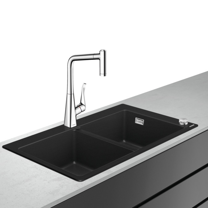 Hansgrohe C51-F770-05 mosogató kombináció 370/370 Select két medencével 43216000