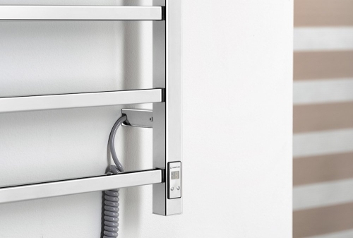 Sapho REDONDO 620x1160mm elektromos törölközőszárító radiátor időzítővel, inox ER430T