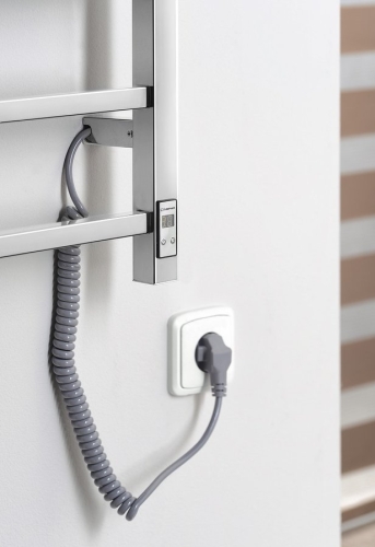 Sapho REDONDO 620x1160mm elektromos törölközőszárító radiátor időzítővel, inox ER430T