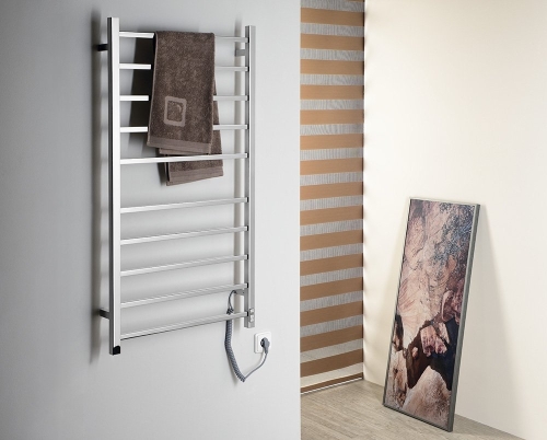 Sapho REDONDO 620x1160mm elektromos törölközőszárító radiátor időzítővel, inox ER430T