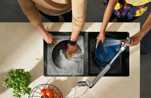 Hansgrohe S510-U770 munkalap alá rögzített mosogató 370/370, grafitfekete 43434170
